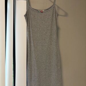 Heart Hips Gray Spaghetti Strap Mini Dress